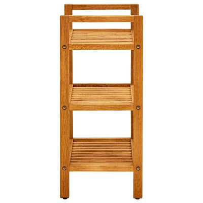 Shoe Rack with 3 Shelves 50x27x60 cm Solid Oak Wood