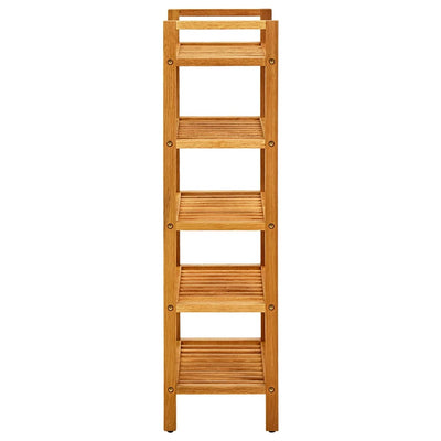 Shoe Rack with 5 Shelves 50x27x100 cm Solid Oak Wood