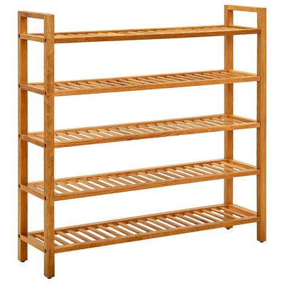 Shoe Rack with 5 Shelves 100x27x100 cm Solid Oak Wood