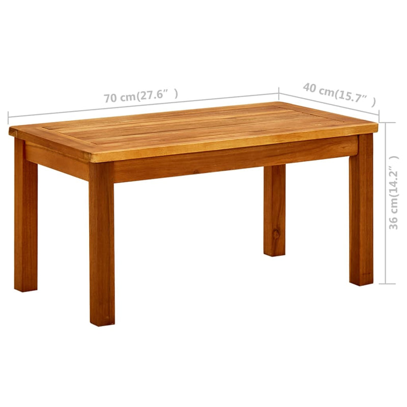 Garden Coffee Table 70x40x36 cm Solid Acacia Wood