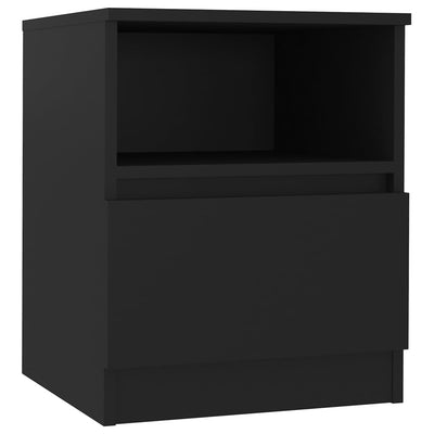 Bed Cabinets 2 pcs Black 40x40x50 cm Engineered Wood