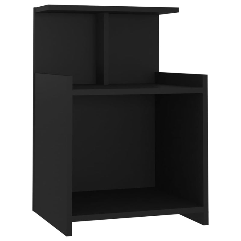 Bed Cabinets 2 pcs Black 40x35x60 cm Engineered Wood