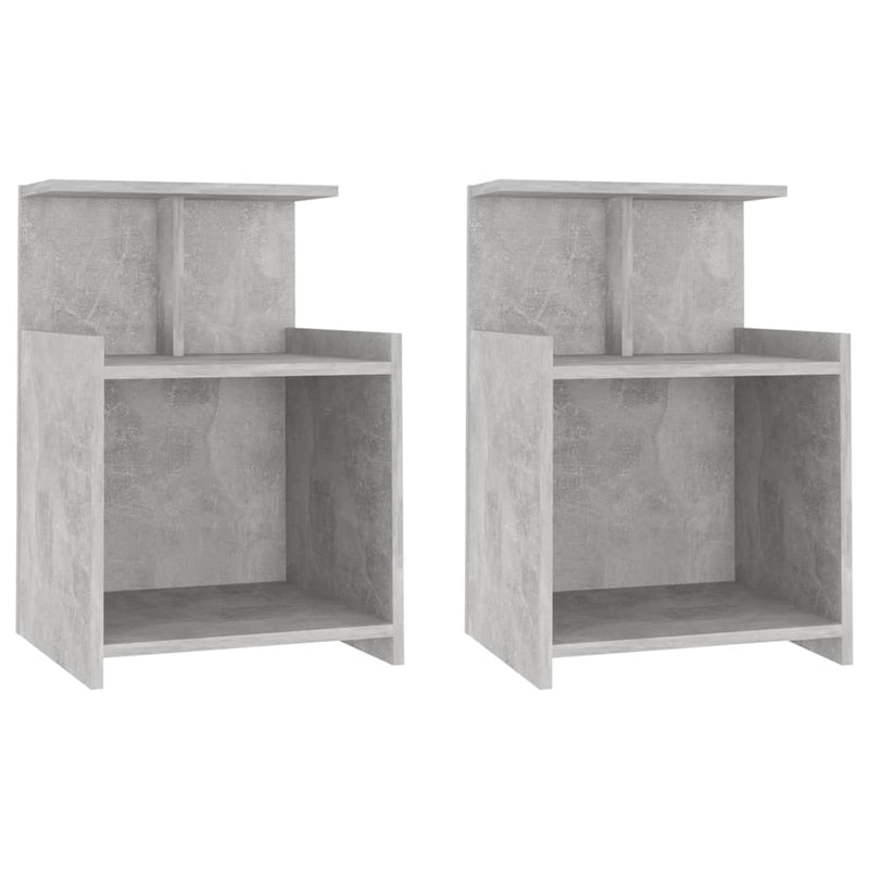 Bed Cabinets 2 pcs Concrete Grey 40x35x60 cm Engineered Wood