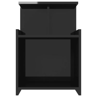 Bed Cabinet High Gloss Black 40x35x60 cm Engineered Wood