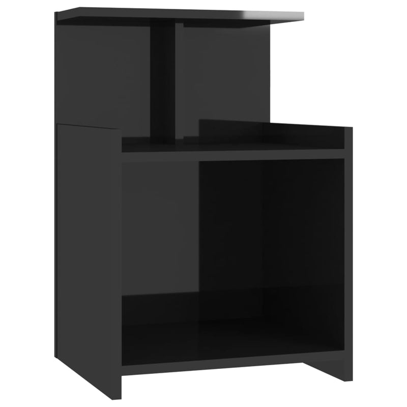 Bed Cabinets 2 pcs High Gloss Black 40x35x60 cm Engineered Wood