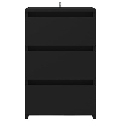 Bed Cabinet Black 40x35x62.5 cm Engineered Wood