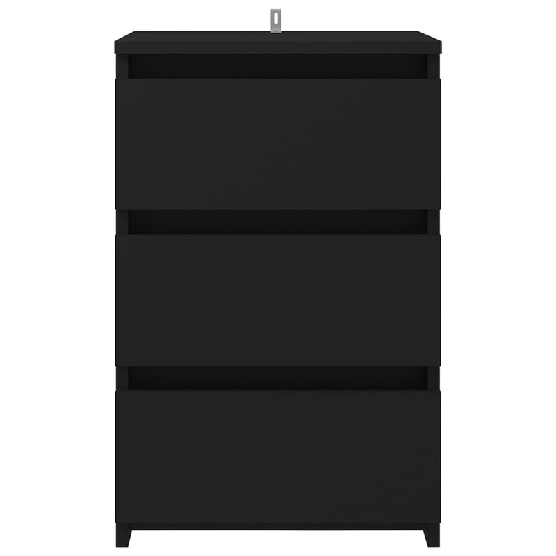 Bed Cabinet Black 40x35x62.5 cm Engineered Wood