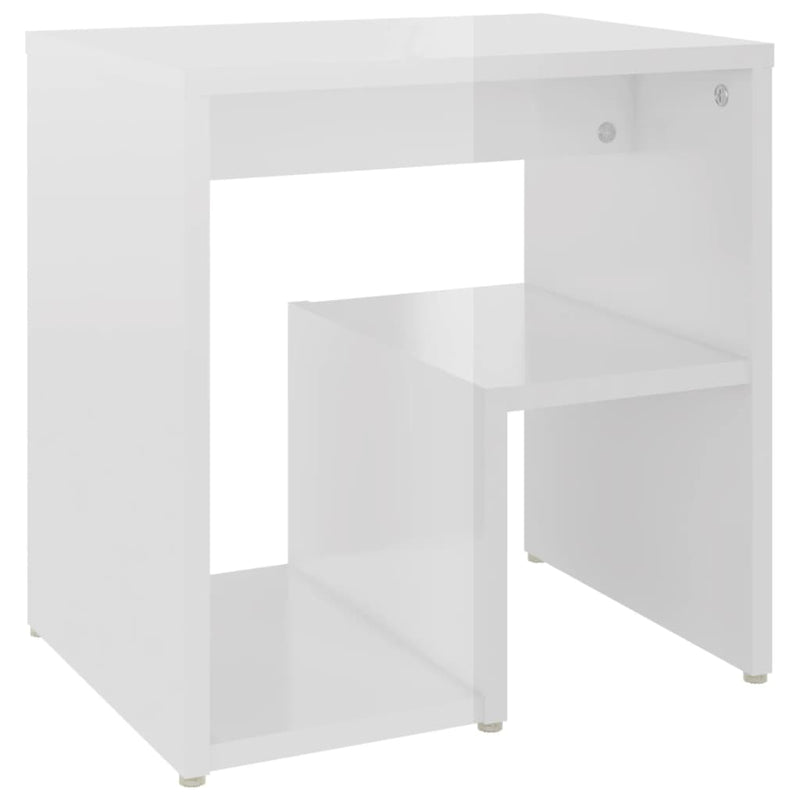 Bed Cabinets 2 pcs High Gloss White 40x30x40 cm Engineered Wood