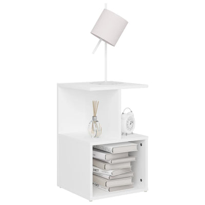 Bedside Cabinet White 35x35x55 cm Engineered Wood