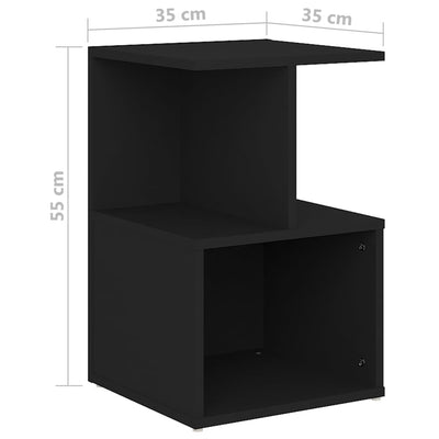 Bedside Cabinet Black 35x35x55 cm Engineered Wood