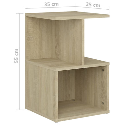 Bedside Cabinets 2 pcs Sonoma Oak 35x35x55 cm Engineered Wood