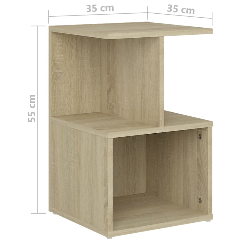 Bedside Cabinets 2 pcs Sonoma Oak 35x35x55 cm Engineered Wood