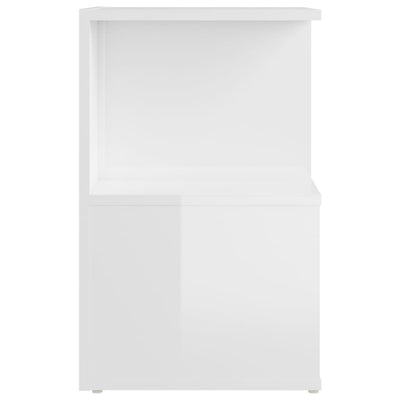 Bedside Cabinets 2 pcs High Gloss White 35x35x55 cm Engineered Wood