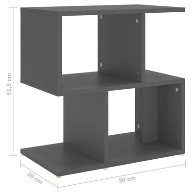 Bedside Cabinet Grey 50x30x51.5 cm Engineered Wood