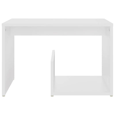 Side Table White 59x36x38 cm Engineered Wood