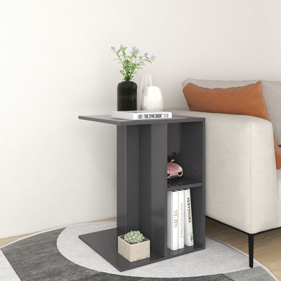 Side Table Grey 60x40x45 cm Engineered Wood