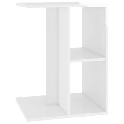 Side Table High Gloss White 60x40x45 cm Engineered Wood