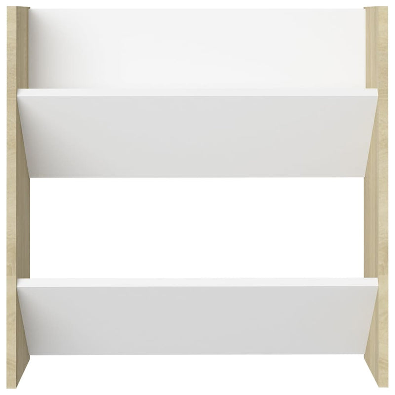 Wall Shoe Cabinets 2 pcs White&Sonoma Oak 60x18x60 cm Engineered Wood