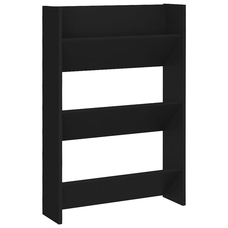 Wall Shoe Cabinets 2 pcs Black 60x18x90 cm Engineered Wood