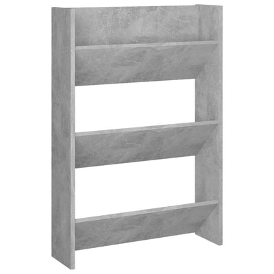 Wall Shoe Cabinet Concrete Grey 60x18x90 cm Engineered Wood