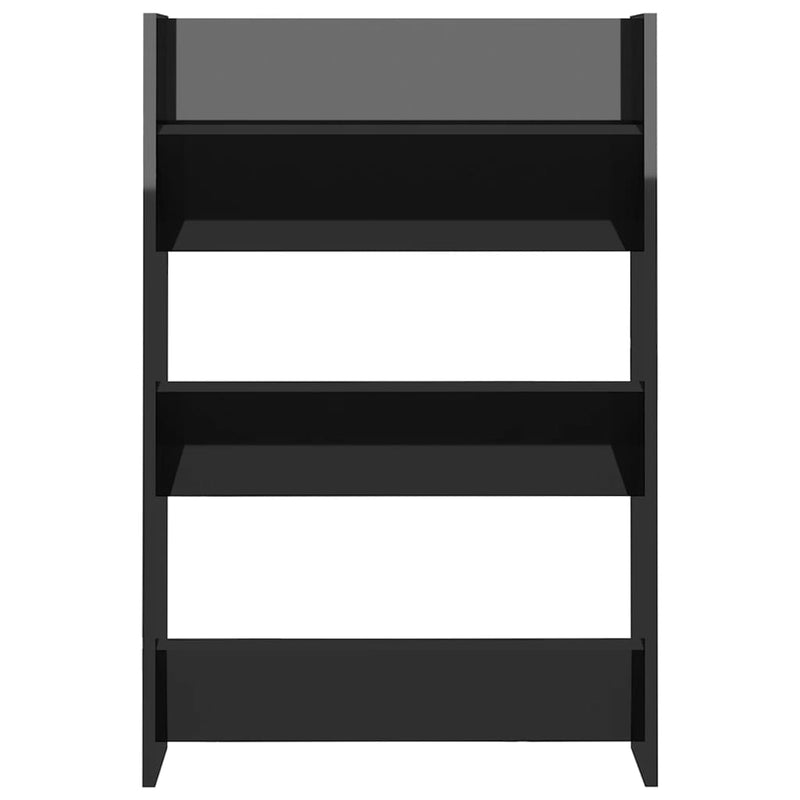 Wall Shoe Cabinet High Gloss Black 60x18x90 cm Engineered Wood