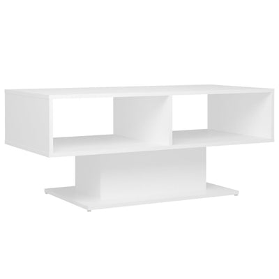 Coffee Table White 103.5x50x44.5 cm Engineered Wood