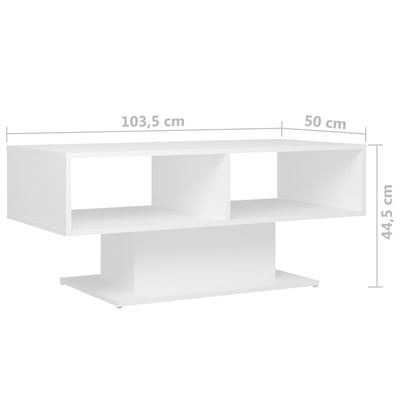 Coffee Table White 103.5x50x44.5 cm Engineered Wood