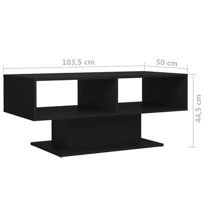 Coffee Table Black 103.5x50x44.5 cm Engineered Wood