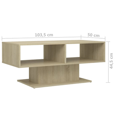 Coffee Table Sonoma Oak 103.5x50x44.5 cm Engineered Wood