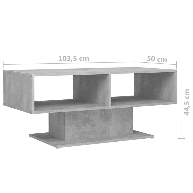 Coffee Table Concrete Grey 103.5x50x44.5 cm Engineered Wood