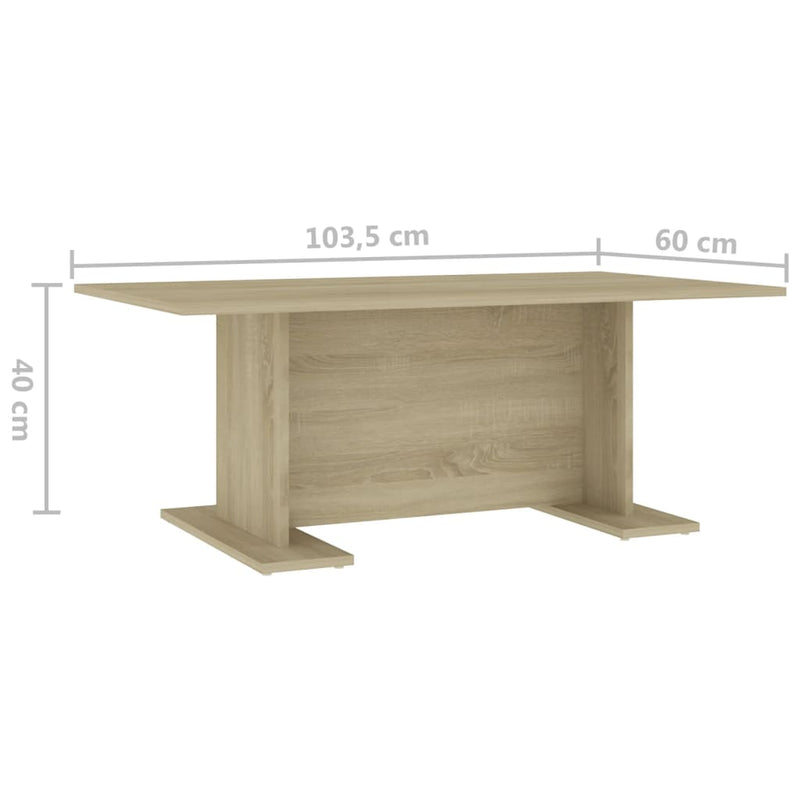 Coffee Table Sonoma Oak 103.5x60x40 cm Engineered Wood