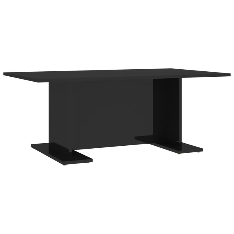 Coffee Table High Gloss Black 103.5x60x40 cm Engineered Wood