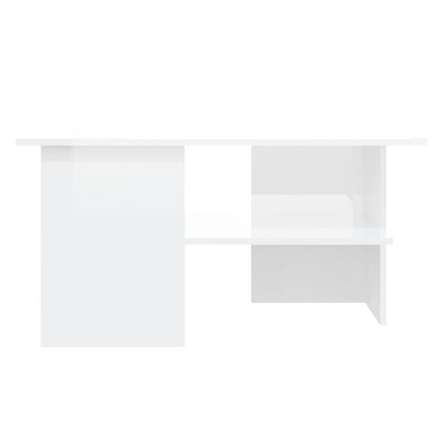 Coffee Table High Gloss White 90x60x46.5 cm Engineered Wood