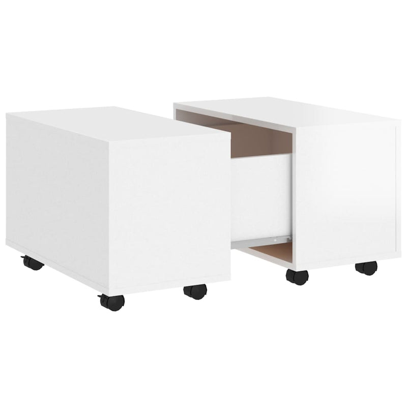 Coffee Table High Gloss White 60x60x38 cm Engineered Wood