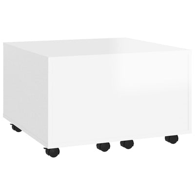 Coffee Table High Gloss White 60x60x38 cm Engineered Wood