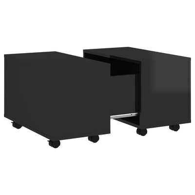 Coffee Table High Gloss Black 60x60x38 cm Engineered Wood