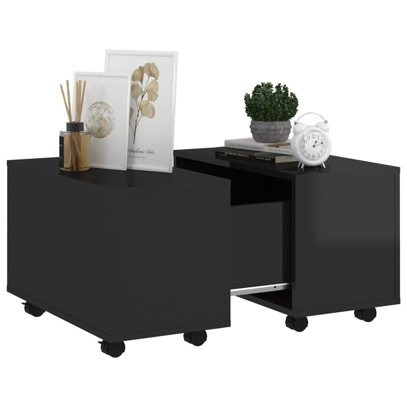 Coffee Table High Gloss Black 60x60x38 cm Engineered Wood