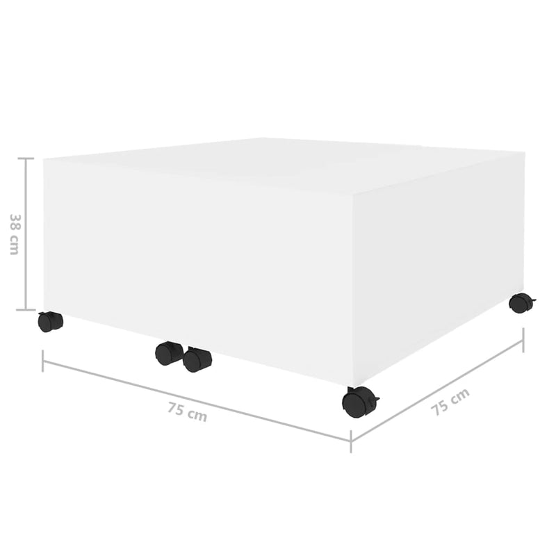 Coffee Table White 75x75x38 cm Engineered Wood