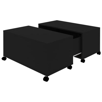 Coffee Table Black 75x75x38 cm Engineered Wood