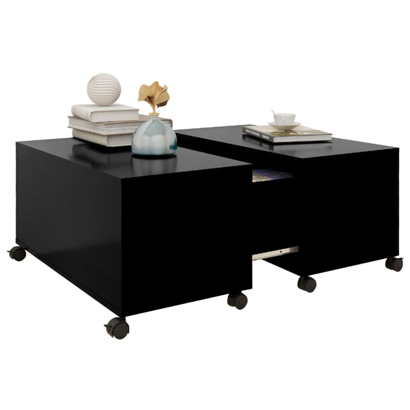 Coffee Table Black 75x75x38 cm Engineered Wood