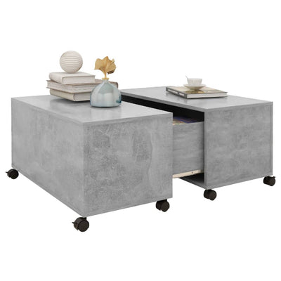 Coffee Table Concrete Grey 75x75x38 cm Engineered Wood