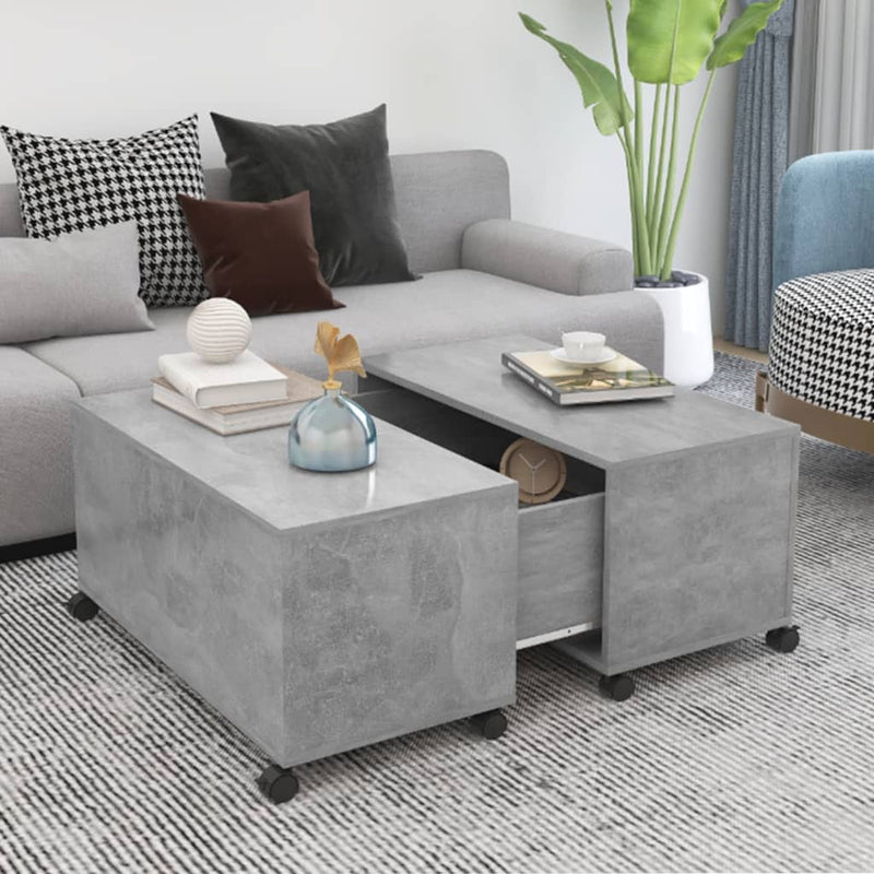 Coffee Table Concrete Grey 75x75x38 cm Engineered Wood