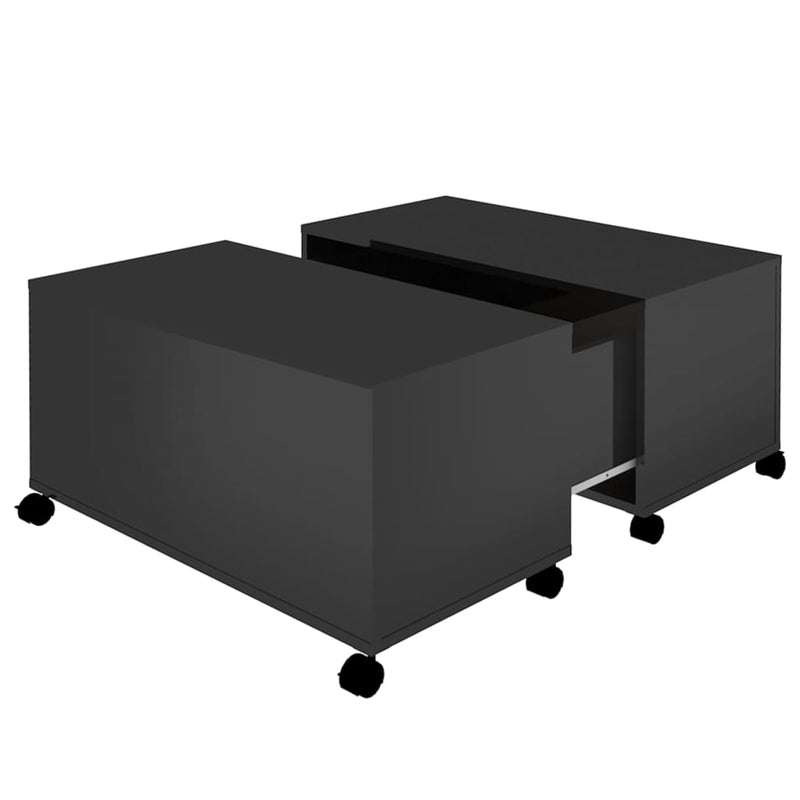 Coffee Table High Gloss Black 75x75x38 cm Engineered Wood