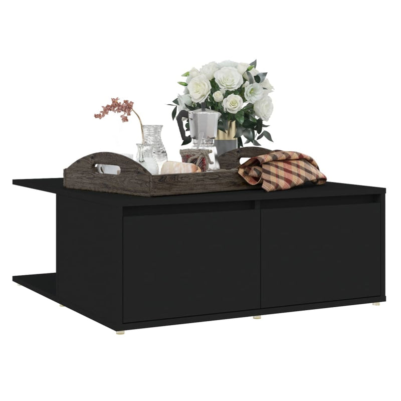 Coffee Table Black 80x80x31 cm Engineered Wood