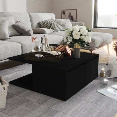 Coffee Table Black 80x80x31 cm Engineered Wood