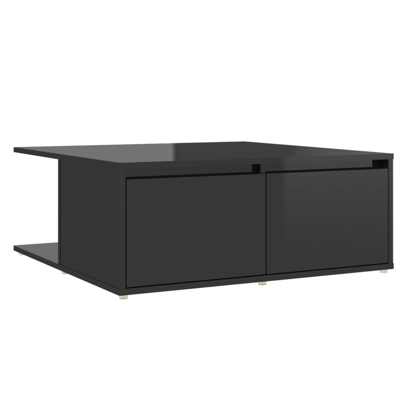 Coffee Table High Gloss Black 80x80x31 cm Engineered Wood