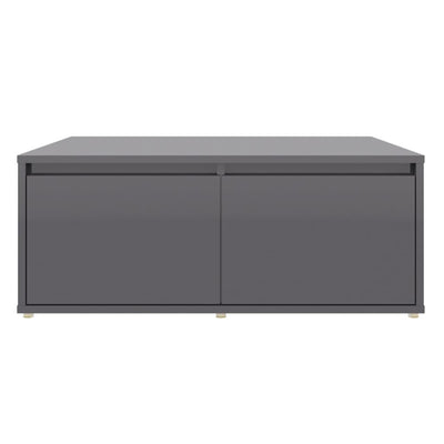 Coffee Table High Gloss Grey 80x80x31 cm Engineered Wood