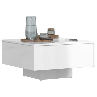 Coffee Table High Gloss White 60x60x31.5 cm Chipboard