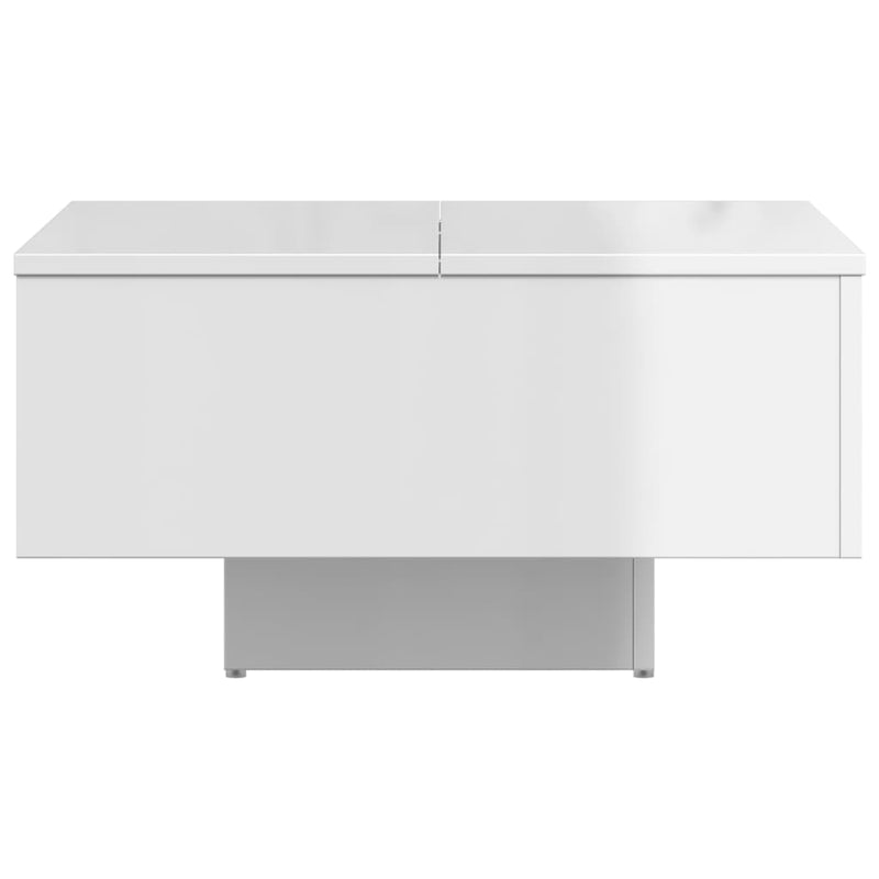 Coffee Table High Gloss White 60x60x31.5 cm Chipboard