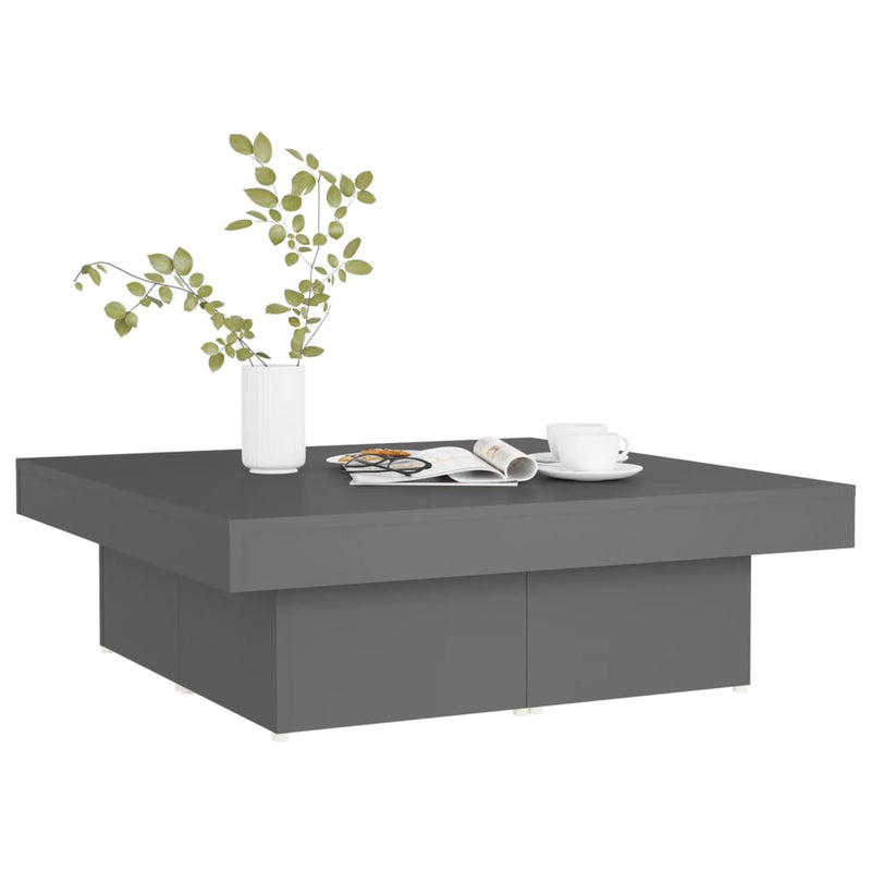 Coffee Table Grey 90x90x28 cm Engineered Wood